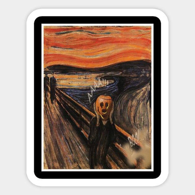 The Scream  Edvard Munch parody Sticker by ElArrogante